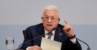 Palestinian President Mahmoud Abbas speaks during the 8th General Conference of Fatah in Ramallah in the Israeli-occupied West Bank, May 14, 2026. (Reuters Photo)