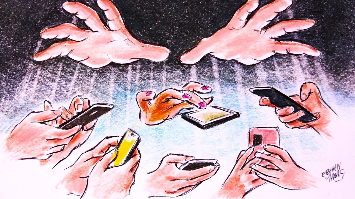 "The crucial questions are no longer limited to “What are we looking at?” but increasingly include “How do we think?” “What do we believe?” and even “How do we make our decisions?”" (Illustration by Erhan Yalvaç)