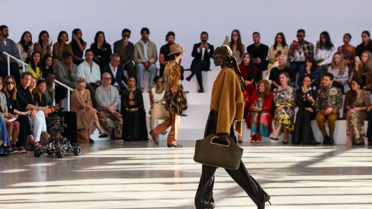 A model presents a creation from Sabyasachi during New York Fashion Week in Manhattan, New York City, U.S., Sept. 15, 2026. (Reuters Photo)