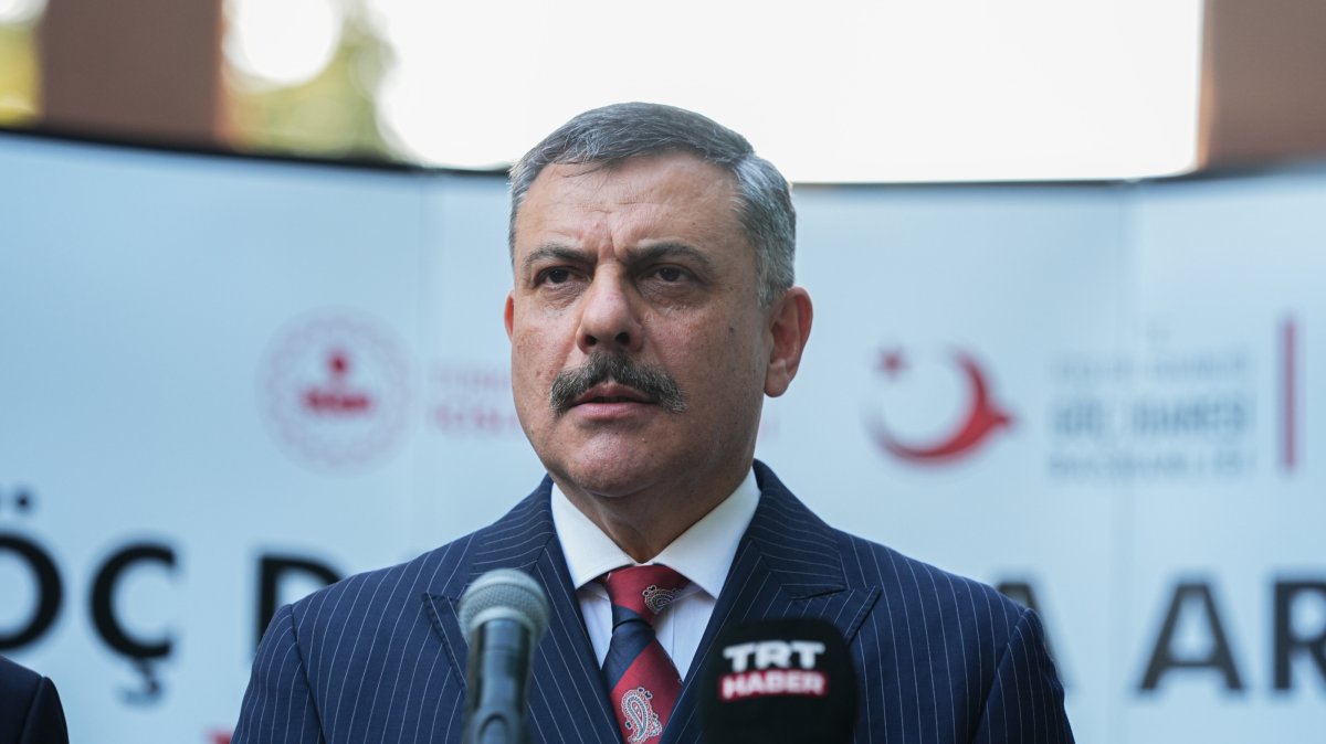 Interior Minister Mustafa Çiftçi speaks during the Migration Consultation Vehicles Launch Event, Ankara, Türkiye, Sept. 14, 2026. (AA Photo)