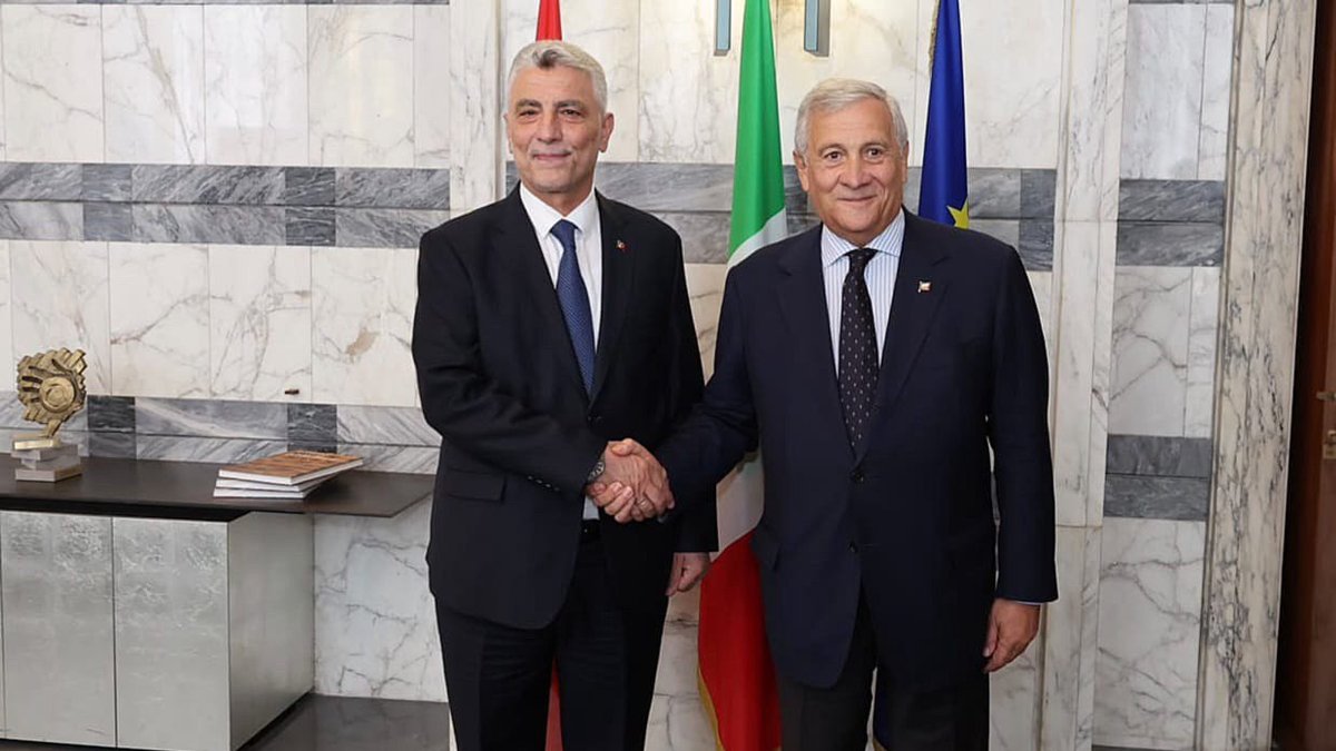 Trade Minister Ömer Bolat and Italian Deputy Prime Minister Antonio Tajani meet in Rome, Italy, Sept. 18, 2026. (DHA Photo)