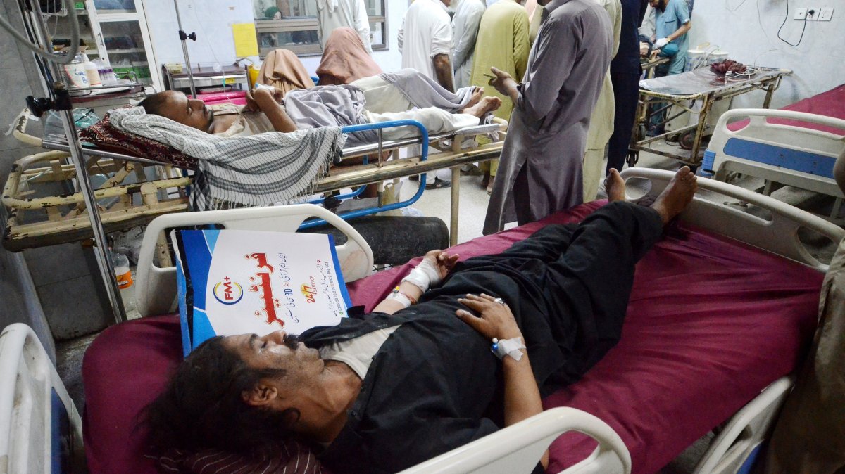 Victims of the terrorist attack are hospitalized in Kohat, Pakistan, Sept. 18, 2026. (AA Photo)