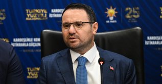 Justice Minister Akın Gürlek speaks at the ruling AK Party headquarters in Adana, Sept. 18, 2026. (AA Photo)