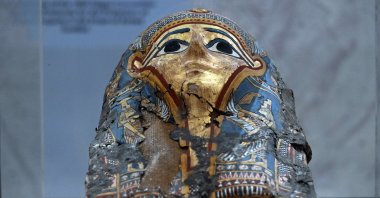 An Egyptian artifact returned by Lebanon are displayed at the National Museum, Beirut, Lebanon, Sept. 16, 2026. (AA Photo)