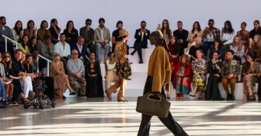 A model presents a creation from Sabyasachi during New York Fashion Week in Manhattan, New York City, U.S., Sept. 15, 2026. (Reuters Photo)