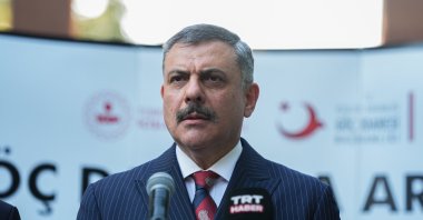 Interior Minister Mustafa Çiftçi speaks during the Migration Consultation Vehicles Launch Event, Ankara, Türkiye, Sept. 14, 2026. (AA Photo)