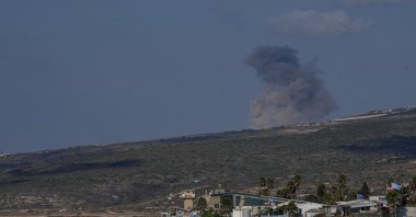 Smoke rises in Mansouri following Israeli strikes, as seen from Naqoura, Lebanon, Sept. 11, 2026. (Reuters File Photo)