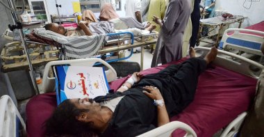 Victims of the terrorist attack are hospitalized in Kohat, Pakistan, Sept. 18, 2026. (AA Photo)