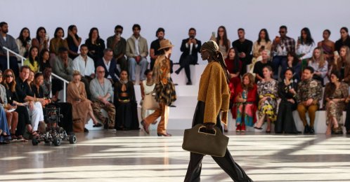 A model presents a creation from Sabyasachi during New York Fashion Week in Manhattan, New York City, U.S., Sept. 15, 2026. (Reuters Photo)