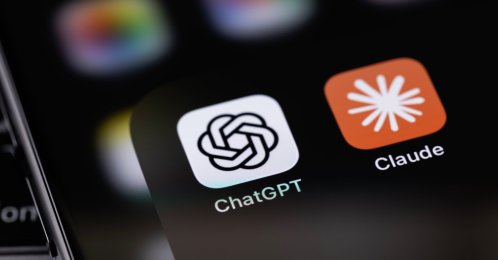 Claude by Anthropic and ChatGPT by OpenAI apps are seen on a smartphone in Batumi, Georgia, Feb. 19, 2026. (AFP Photo)