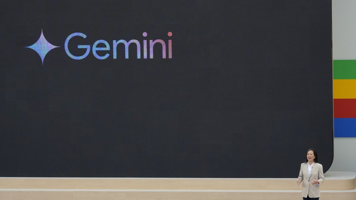 Google's Sissie Hsiao speaks about Gemini at a Google I/O event, Mountain View, U.S., May 14, 2024. (AP Photo)