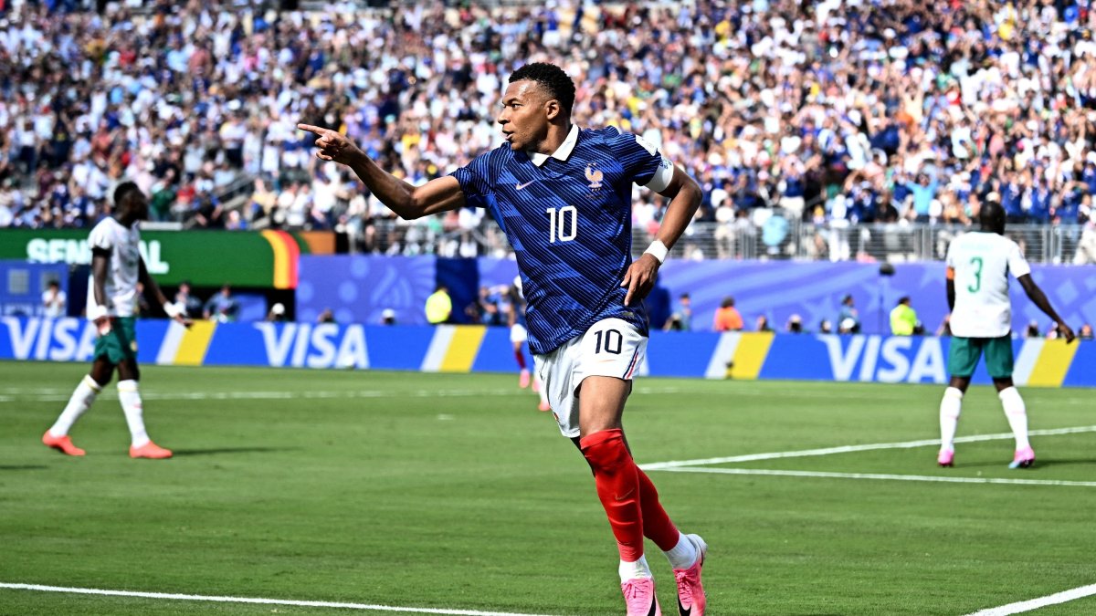France's Kylian Mbappe celebrates scoring during the 2026 FIFA World Cup Group I match against Senegal at New York/New Jersey Stadium, East Rutherford, U.S., June 16, 2026. (Reuters Photo)