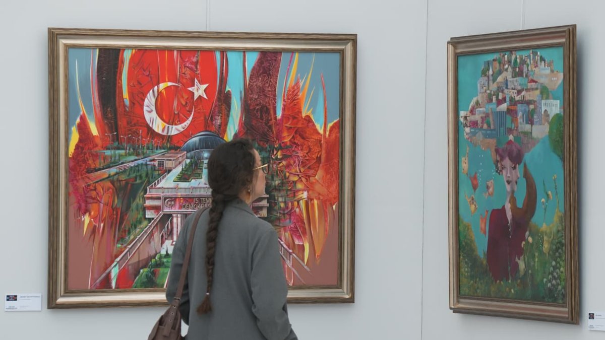 A museum visitor visits the “Ankara Resimleniyor,” “Young Art: 7th Poster Design Competition,” “The Meeting of Colors and Dialogue of Two Cultures,” and ASELSAN’s “A Vision for an Upcycled Future” exhibitions during the Türkiye Culture Route Festival, Ankara, Türkiye, Sept. 18, 2026. (AA Photo)
