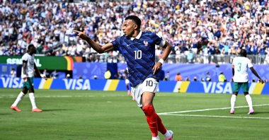 France's Kylian Mbappe celebrates scoring during the 2026 FIFA World Cup Group I match against Senegal at New York/New Jersey Stadium, East Rutherford, U.S., June 16, 2026. (Reuters Photo)