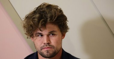 Norwegian chess grandmaster Magnus Carlsen attends the closing ceremony of the Esports World Cup at the Grand Palais, Paris, France, Aug. 23, 2026. (AFP Photo)
