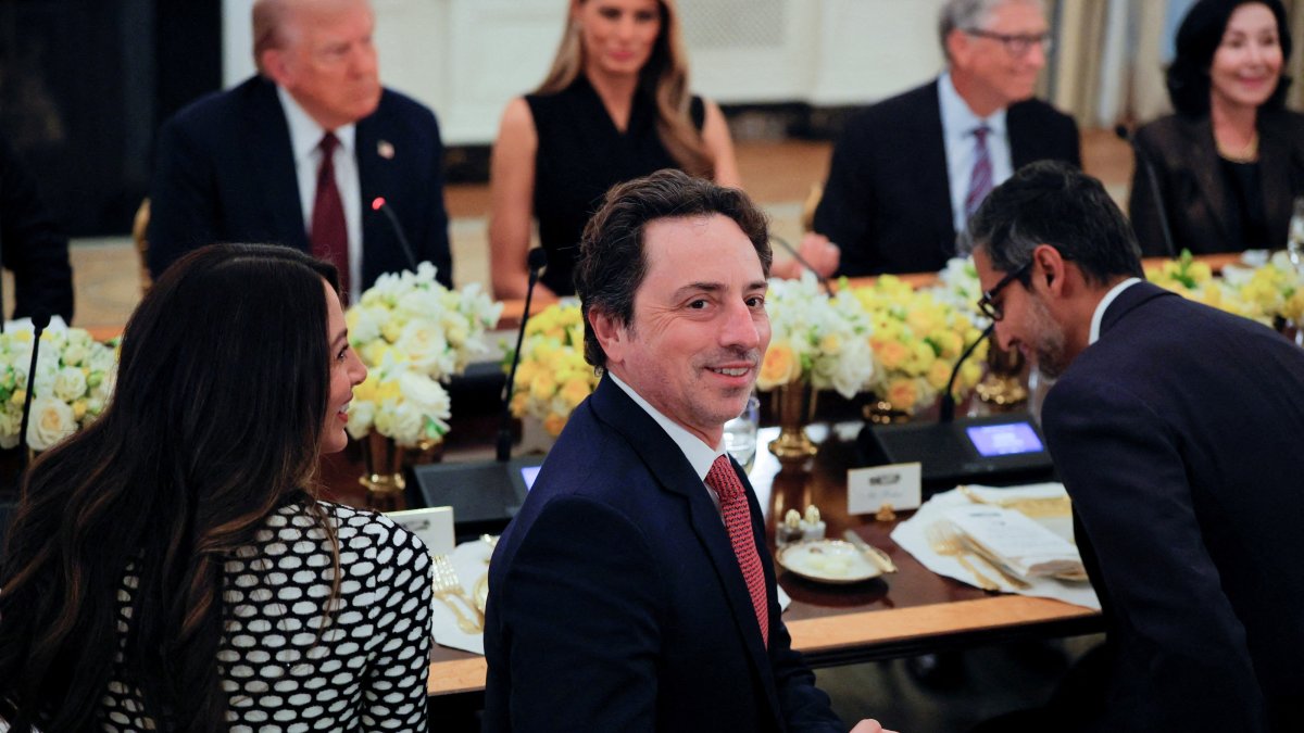 Google cofounder Sergey Brin attends a private dinner for technology and business leaders hosted by U.S. President Donald Trump at the White House, Washington, U.S., Sept. 4, 2025.  (Reuters Photo)
