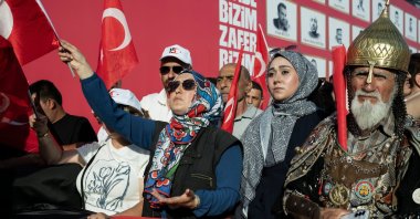 People attend a rally to mark the anniversary of the July 15 coup attempt, Ankara, Türkiye, July 15, 2026. (Getty Images Photo)