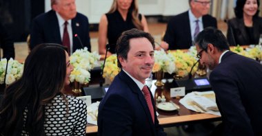 Google cofounder Sergey Brin attends a private dinner for technology and business leaders hosted by U.S. President Donald Trump at the White House, Washington, U.S., Sept. 4, 2025.  (Reuters Photo)