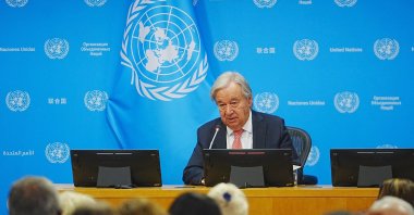 U.N. Secretary-General Antonio Guterres delivers a speech at U.N. headquarters, New York, U.S., Sept. 17, 2026. (AA Photo)