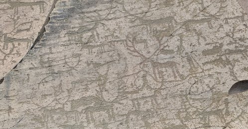 A view of the rock paintings dating back thousands of years, Kars, Türkiye, Sept. 19, 2026. (AA Photo)