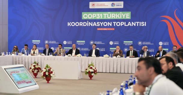 Officials attend a coordination meeting held by the COP31 Presidency as Türkiye continues preparations to host COP31, Antalya, Türkiye, Sept. 6, 2026. (AA Photo)