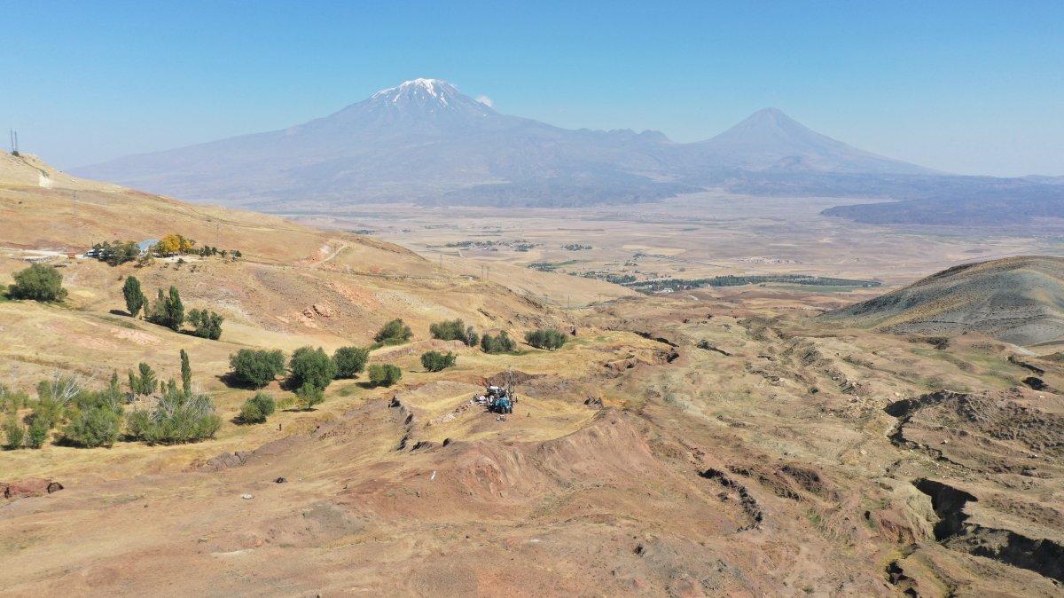 An aerial view of the site believed to contain the remains of Noah’s Ark in Doğubayazıt, Ağrı, Türkiye, Sept. 18, 2026. (AA Photo)