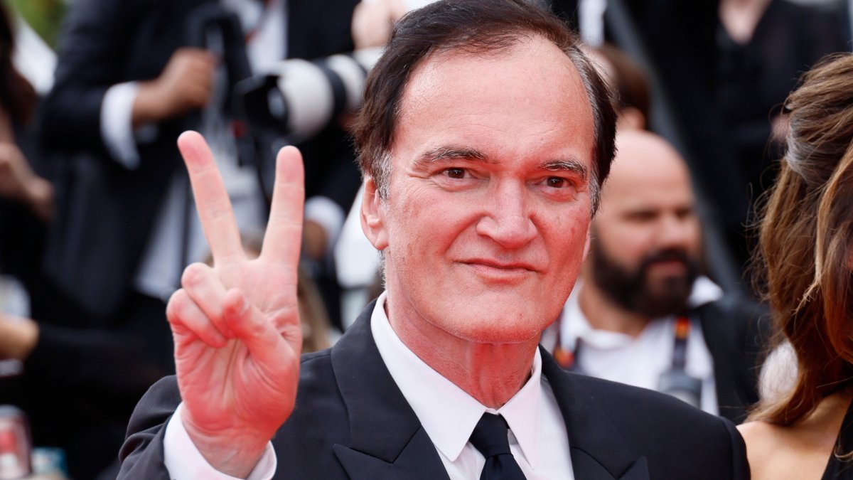 Quentin Tarantino poses for photographers upon arrival at the premiere of the film "Nouvelle Vague" at the 78th international film festival, Cannes, southern France, May 17, 2025. (AP Photo)