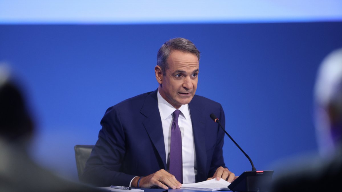 Greek Prime Minister Kyriakos Mitsotakis speaks at a press conference, Thessaloniki, Greece, Sept. 6, 2026. (EPA Photo)