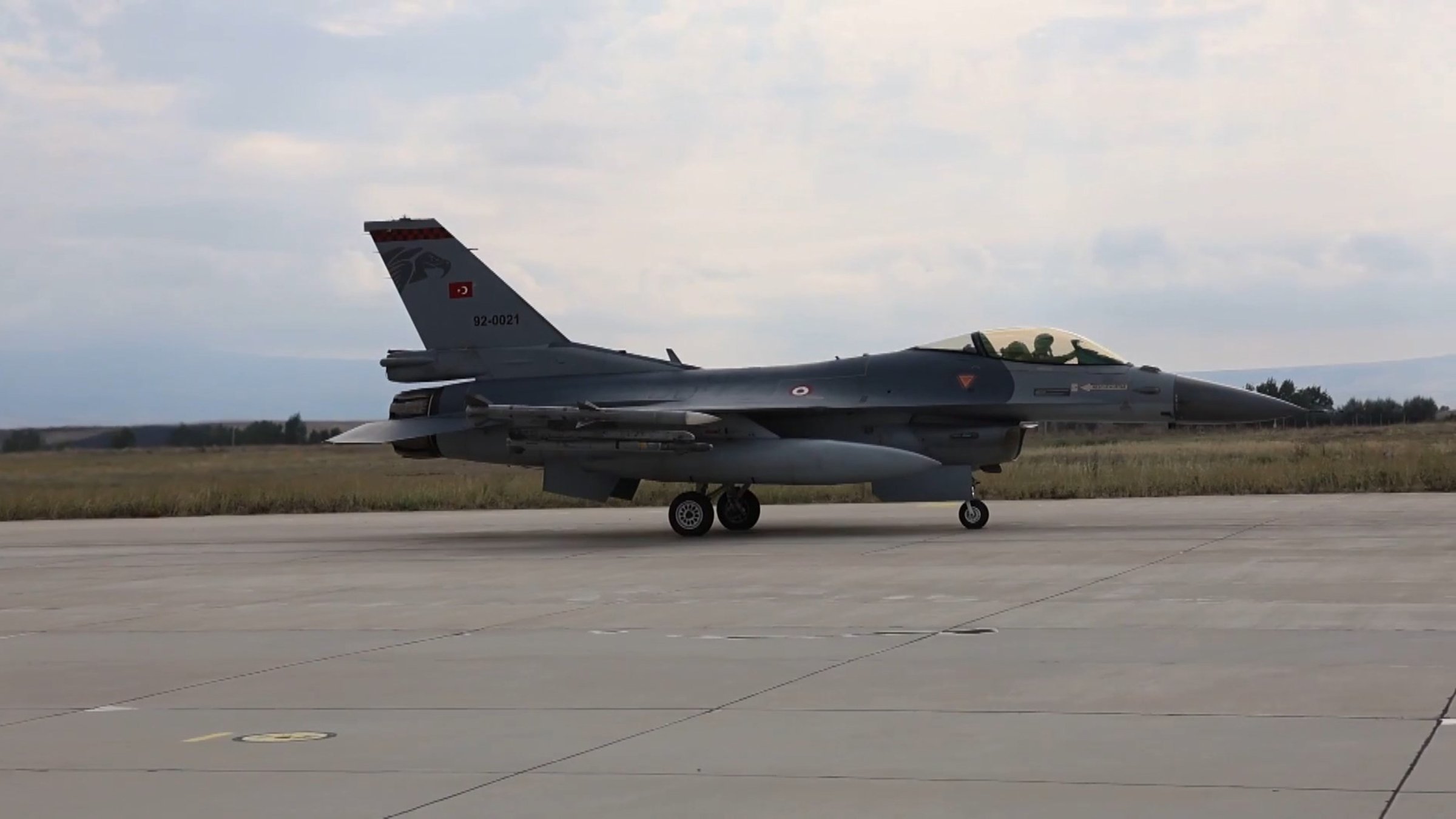 A fighter jet takes off from a Turkish air base in this screen grab from the video shared by Ministry of National Defense, September 21, 2026. (DHA Photo) 
