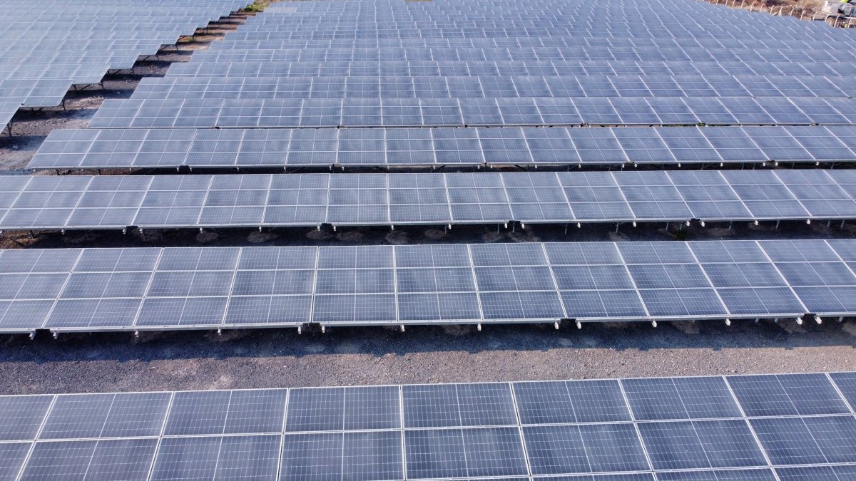 Solar panels are seen in Osmaniye province, southern Türkiye, Aug. 25, 2026. (AA Photo)