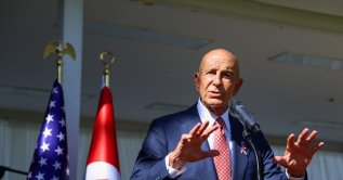 U.S. Ambassador to Türkiye and Special Envoy for Syria and Iraq Tom Barrack speaks during a reception marking the 250th anniversary of U.S. independence at the ambassador's residence in Ankara, Türkiye, Sept. 9, 2026. (AA File Photo)