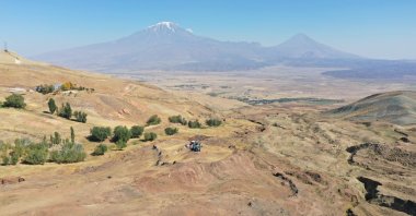 An aerial view of the site believed to contain the remains of Noah’s Ark in Doğubayazıt, Ağrı, Türkiye, Sept. 18, 2026. (AA Photo)