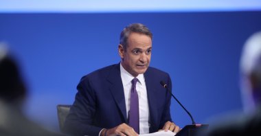 Greek Prime Minister Kyriakos Mitsotakis speaks at a press conference, Thessaloniki, Greece, Sept. 6, 2026. (EPA Photo)