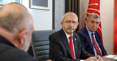 Republican People's Party (CHP) Chair Kemal Kılıçdaroğlu meets with veterans at the party's headquarters, Ankara, Türkiye, Sept. 18, 2026. (AA Photo)