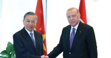 President Recep Tayyip Erdoğan meets with Vietnamese President To Lam at the Turkish House in New York, U.S., Sept. 21, 2026. (Handout via IHA)