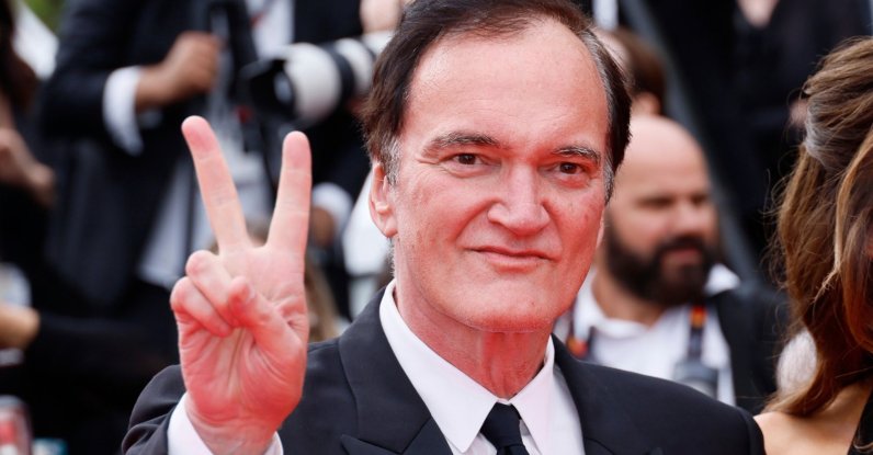Quentin Tarantino poses for photographers upon arrival at the premiere of the film "Nouvelle Vague" at the 78th international film festival, Cannes, southern France, May 17, 2025. (AP Photo)