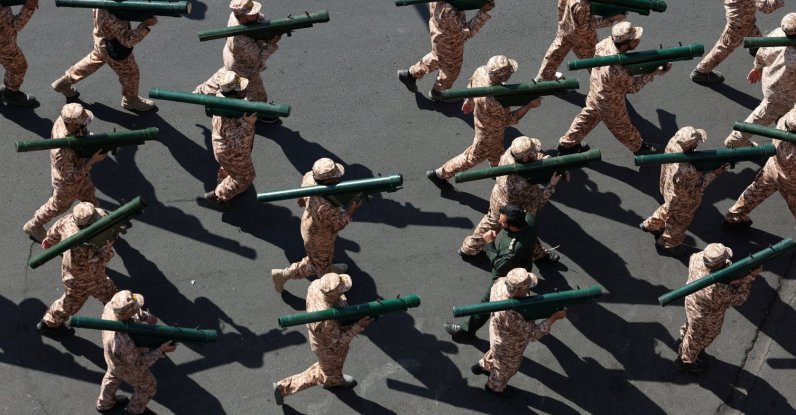 Members of Iranian militia forces (Basij) attend a military march in Tehran, Iran, Sept. 18, 2026. (Reuters Photo)