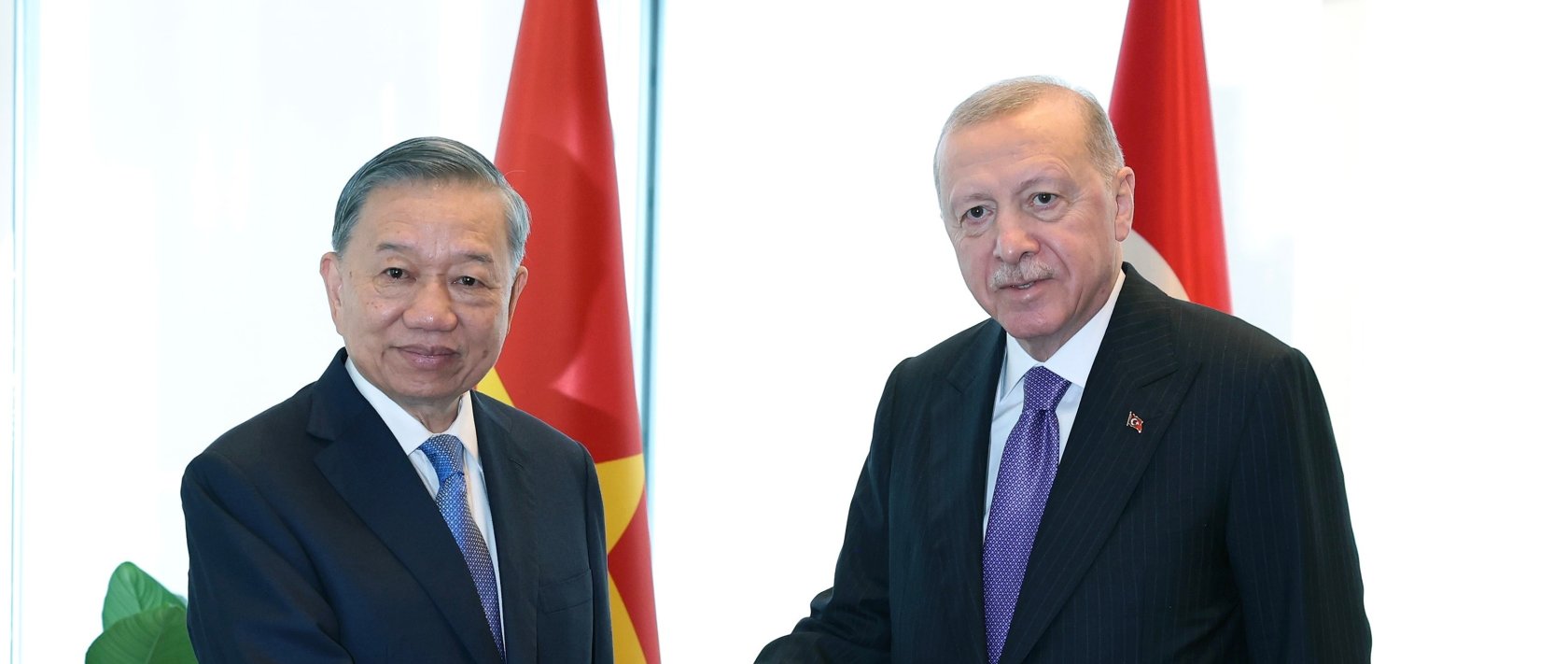 President Recep Tayyip Erdoğan meets with Vietnamese President To Lam at the Turkish House in New York, U.S., Sept. 21, 2026. (Handout via IHA)