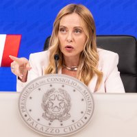 Italy's Prime Minister Giorgia Meloni gestures during the press conference after the Council of Ministers in Rome, Sept. 16, 2026. (AP Photo)
