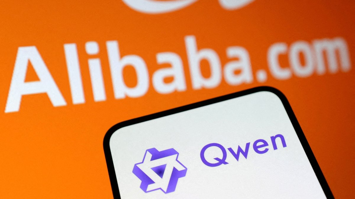The Qwen and Alibaba logos are seen in this illustration, Jan. 29, 2025. (Reuters Photo)