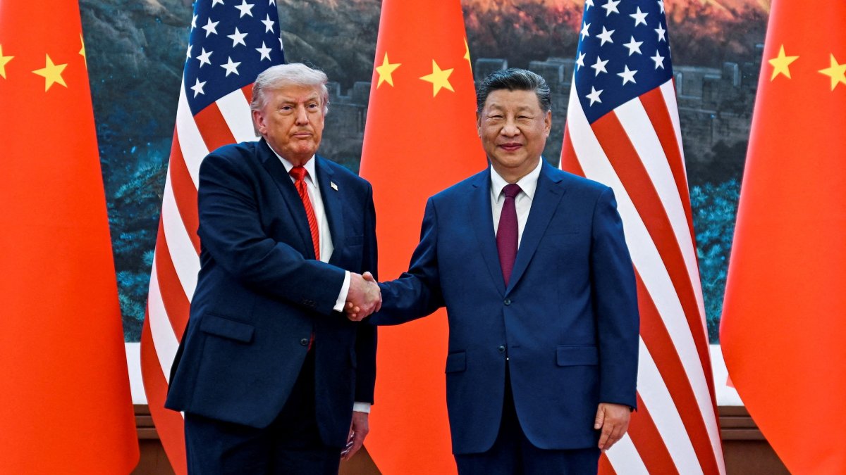 U.S. President Donald Trump participates in events at the Great Hall of the People and greets Chinese President Xi Jinping, Beijing, China, May 14, 2026. (Reuters Photo)