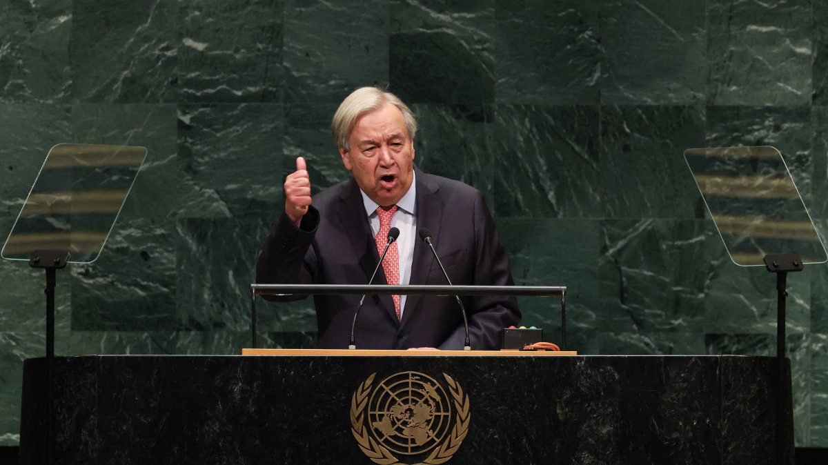 U.N. Secretary-General Antonio Guterres speaks during the 81st UNGA at the United Nations Headquarters in New York, U.S., Sept. 22, 2026. (AFP Photo)