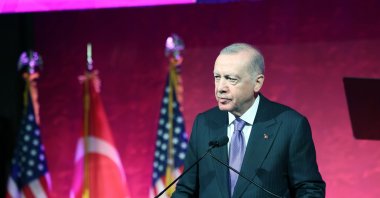 President Recep Tayyip Erdoğan speaks at the event, New York, U.N., Sept. 22, 2026. (AA Photo)
