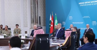The inaugural meeting of the Strategic, Political and Defense Committee established under the Mecca Joint Defense Agreement, Istanbul, Türkiye, Aug. 31, 2026. (İHA Photo)