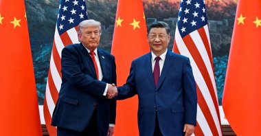 U.S. President Donald Trump participates in events at the Great Hall of the People and greets Chinese President Xi Jinping, Beijing, China, May 14, 2026. (Reuters Photo)