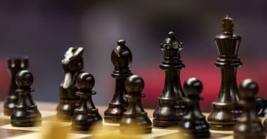 A chessboard with pieces stands during round ten of the FIDE World Team Rapid and Blitz Chess Championships 2026 at Queen Elizabeth Stadium, Hong Kong, June 19, 2026. (Getty Images Photo)