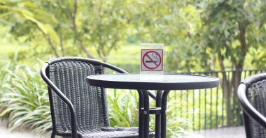 A no-smoking sign is displayed in a public area. (Shutterstock Photo)