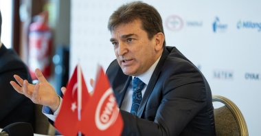 Oyak General Manager Murat Yalçıntaş speaks during a press meeting in Istanbul, Türkiye, Sept. 22, 2026. (AA Photo)