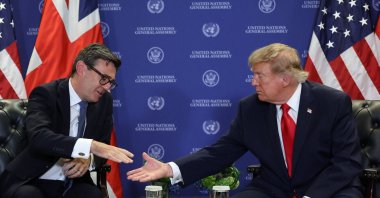 Britain's Prime Minister Andy Burnham shakes hands with U.S. President Donald Trump during a meeting on the sidelines of the 81st United Nations General Assembly, in New York City, U.S., Sept. 22, 2026. (Reuters Photo)