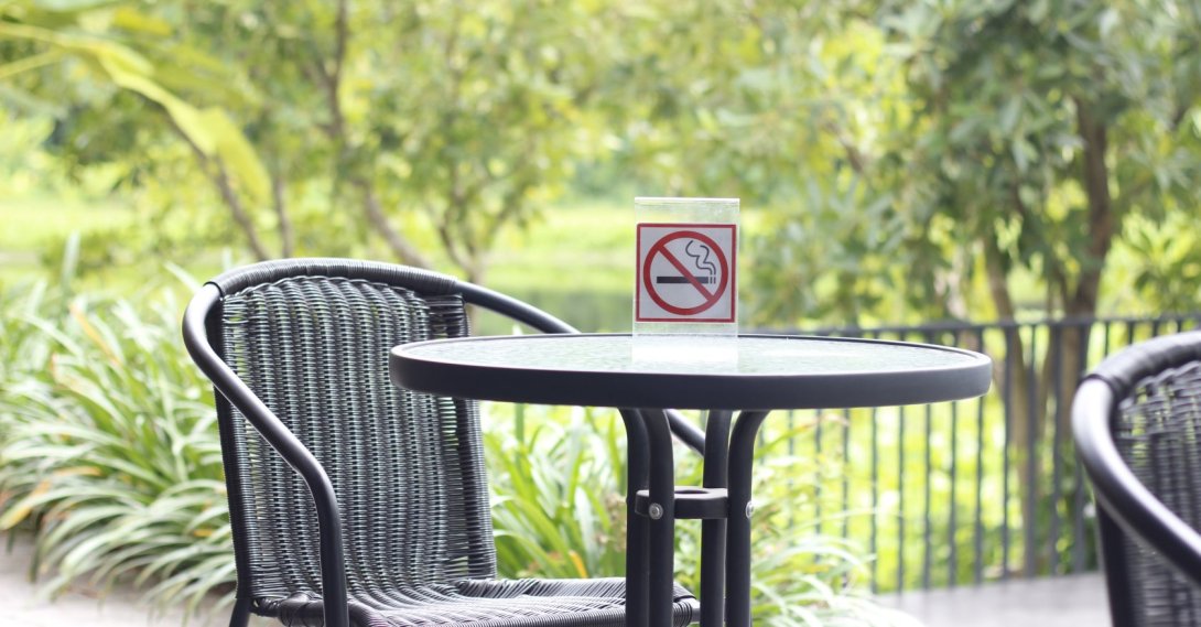 A no-smoking sign is displayed in a public area. (Shutterstock Photo)